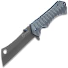 Timber Wolf Tactical Grey Assisted Opening Pocket Knife - Stainless Steel Blade, Ridged TPU Handle, Pocket Clip, Lanyard Hole