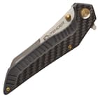 Contender Volantes Pocket Knife - D2 Steel Blade, CNC Ground, G10 And Carbon Fiber Handle, Ball Bearing Opening - Closed 4 1/2”