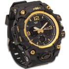 M48 Black And Gold Analog And Digital Tactical Watch - Water-Resistant Watch, Comfortable PU Resin Band, Hard PC And Stainless Steel Case, Clear Resin Glass