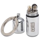 BugOut Water-Resistant Micro Lighter On Keyring - Stainless Steel Construction, Screw Top With O-Ring Seal, Fluid Not Included