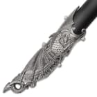 Dreadfire Dragon Decorative Sword And Metal Accented Sheath - Stainless Steel Blade, Satin Finish, Intricate Dragon Shaped Handle - 35 1/4” Length