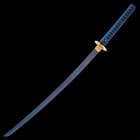 Shinwa Lazuli Handmade Katana / Samurai Sword - Exclusive Hand Forged Blue Damascus Steel - Genuine Ray Skin - Ornate Dragon Tsuba / Guard - Fully Functional, Battle Ready, Ninja Fierce