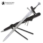 Darksword Armory Anduril Sword And Scabbard - 5160 High Carbon Steel Blade, Leather Grip, Battle Ready - Length 48”