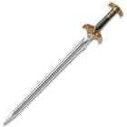 The Sword of Bard the Bowman - The Hobbit, Stainless Steel Blade, Embossed Leather Grip, Wooden Display Plaque - Length 38 3/8"