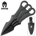 Spartan Throwing Dagger Set With Nylon Sheath - Three Stainless Steel Daggers - 8 1/2”