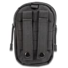 M48 Black Tactical Waist Bag With Phone Case - Heavy-Duty Nylon Construction, Multiple Pockets, Belt Straps, MOLLE - 7 1/4”x 4 3/4”