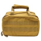 Made with tough Denier polyester, the bag is MOLLE compatible with loops on the back and sides and a carry handle