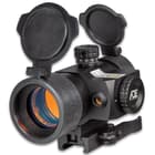 Tactical Reflex Dot Sight With Red Laser - Anodized Aluminum Alloy Construction, Built-In Mount, Adjustable For Wind - Length: 4 4/5”