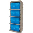 MTM Ammo Rack With Four Ammo Boxes - Rifle Rounds - Adjustable Shelves, Free Standing Or Wall Mount, Flip-Top Boxes