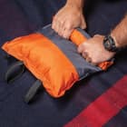 Intense Self-Inflating Camping Pillow With Carry Bag - Polyester Outer, Polyurethane Filling, Lightweight - Dimensions 16”x 9 1/2”