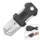 SHTF Tactical MOLLE Shiv - Stainless Steel Blade, Rubber Overmolded Handle, Plastic Webbing Adapter, Lanyard Hole - 2 1/2” Length