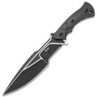 M48 Liberator Sabotage II Combat Knife With Sheath - Cast Stainless Steel, Black Oxide Coating, Layered G10 Handle - Length 13 1/2”