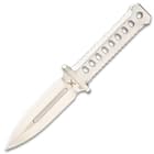 M48 OPS Combat Dagger With Sheath - CNC Machined D2 Tool Steel, Satin Finish, Perforated Handle - Length 8 3/4”