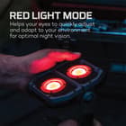 The light shown in red light mode