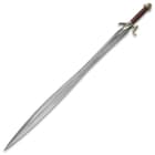 The full length of the replica sword