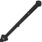 It has an extended, nylon fiber handle with a textured grip and it features a lanyard hole