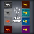A veiw of the different color palettes