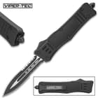 Viper-Tec Phantom Series OTF Partial Serrated Pocket Knife - Stainless Steel Blade, Metal Alloy Handle, Pocket Clip - Length 9 2/5”