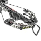 The 7 1/2-lb, 34 1/2” crossbow has a 3 1/2-lb trigger with a draw-weight of 200 lbs and a power stroke of 15”