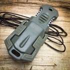 SHTF Tactical MOLLE Shiv - Stainless Steel Blade, Rubber Overmolded Handle, Plastic Webbing Adapter, Lanyard Hole - 2 1/2” Length