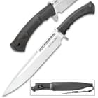 Honshu Boshin Toothpick Knife With Sheath - 7Cr13 Stainless Steel Blade, Contoured TPR Handle, Lanyard Hole - Length 18 3/4”