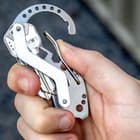 Multi-Function Carabiner Key Organizer - Stainless Steel Construction, Wrench, Screwdriver, Bottle Opener - Dimensions 3 1/4”x 2”