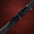 All black midnight forge wakizashi honshu 34 inch sword 1060 high carbon steel black blade
