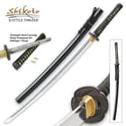 Different views of the Shikoto Touchstone Handmade Katana