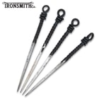 Ironsmith Co. Set Of Four Medieval Eating Skewers - Hand-Forged, High-Carbon Steel Construction - Length 7”