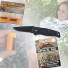 Minimalist Survival Kit with Matches, Knife, Shelter & Saw
