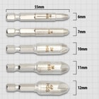 Full image of all the different sizes of the 5 Piece Screw Extracot Set.