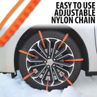 Full image showing the Anti Skid Snow Chains on a tire.