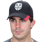 Double Down Guy Fawkes Disobey Anonymous Vendetta Cap - Black Light Twill