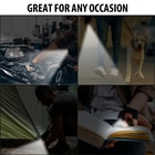 Multiple images showing what the LED Flashlight Gloves can be used for.