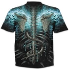 Black Flaming Spine Wrap - Allover T-Shirt