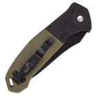 Bear Ops Bold Action Auto Black And Green Tactical Blade Pocket Knife
