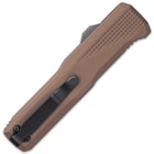 It has a bronze-colored anodized 6061-T6 billet aluminum handle with a deep-carry, reversible tip-up pocket clip
