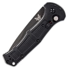 The 5” grippy, textured handle is constructed of black Grivory and it has a deep-carry, reversible pocket clip