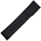 The closed 7 1/4" knife can be kept in its tough nylon belt sheath with Velcro closure flap.