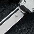A close-up of the knife's blade
