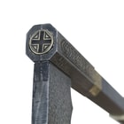 Zoomed view of the emblem on the axe poll. 