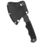 Bushmaster Taskmaster Compact Axe With Belt Sheath - Stainless Steel Blade, Powder Coated Stainless Steel, Cord Wrapped Handle - Length 9 3/4”