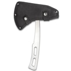The throwing axe comes with a nylon sheath to protect the head