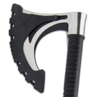 The 27 1/2” overall Viking axe comes with a protective tough, injection-molded TPU sheath that snaps onto the blade