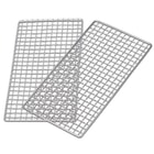Each of the two, 9 1/4”x 5” stainless steel grills is a thick, welded mesh screen that won’t sag during use