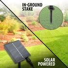 Full image showing the two different ways to install the solar panel included with the 10 Light Solar Power 35ft. String Lights.