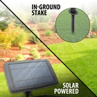 Full image showing the two different ways to install the solar panel included with the 15 Light Solar Power 46ft. String Lights.