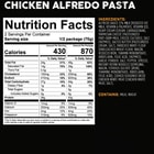 The nutrition information shown on the back of the package