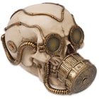 Steampunk Gas Mask Skull Sculpture - "Volataire M. Chemskul, Warden of the Vaporworks"