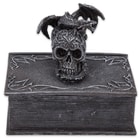 Terror Tome Trinket Box - Book-Shaped Polyresin Box Topped by Skull, Winged Dragon